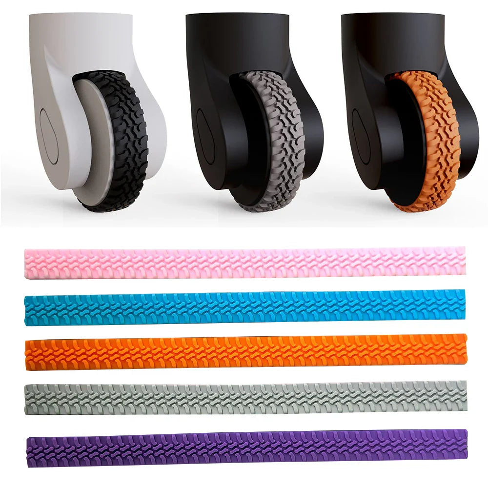 4PC Silicone Suitcase Wheel Protection Case - Silent Travel Luggage Caster Shoes for Noise Reduction, Trolley Box Casters Cover