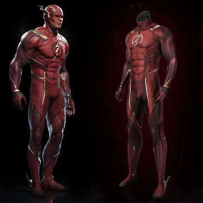 Red Barry Allen Cosplay Costume – Adult Men’s Halloween Bodysuit & Headgear, Zentai Jumpsuit for Comic Con