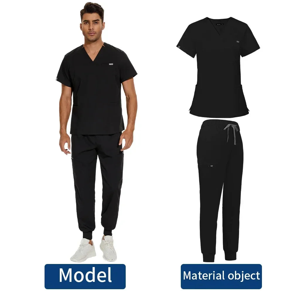 Unisex Medical Scrub Sets - Clinical Uniforms for Men and Women, Doctor, Nurse, Dentist Workwear with Tops and Pants