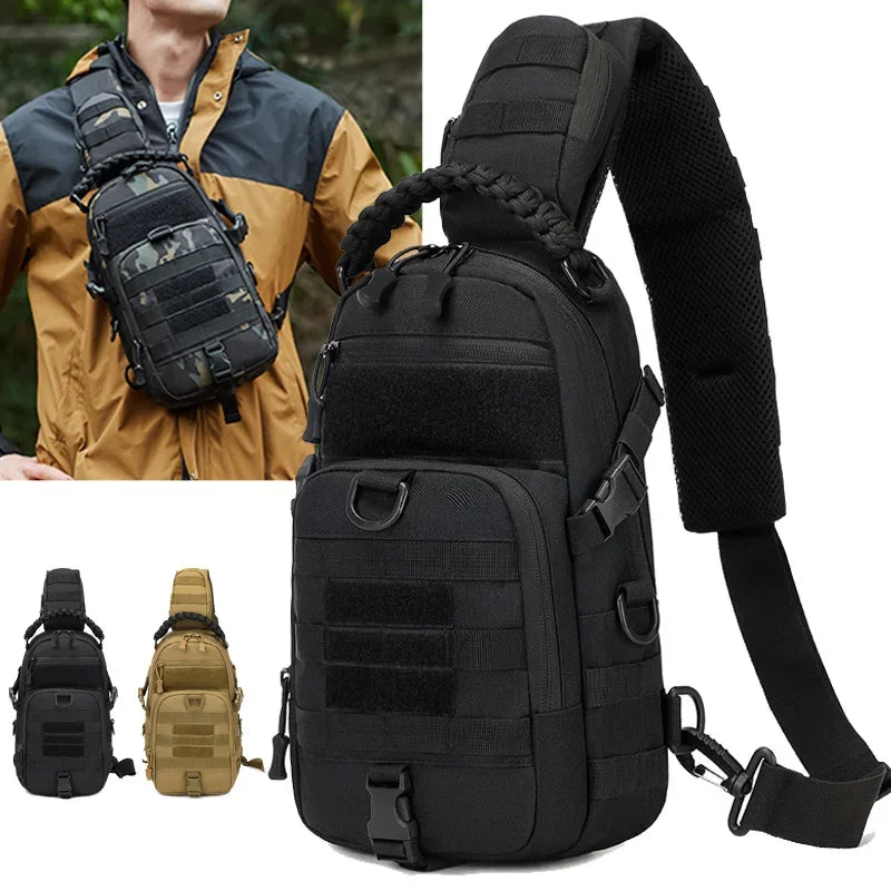 Camping Tactical Chest Bag – MOLLE Sling Backpack for Men, Outdoor Hiking, Cycling & Fishing