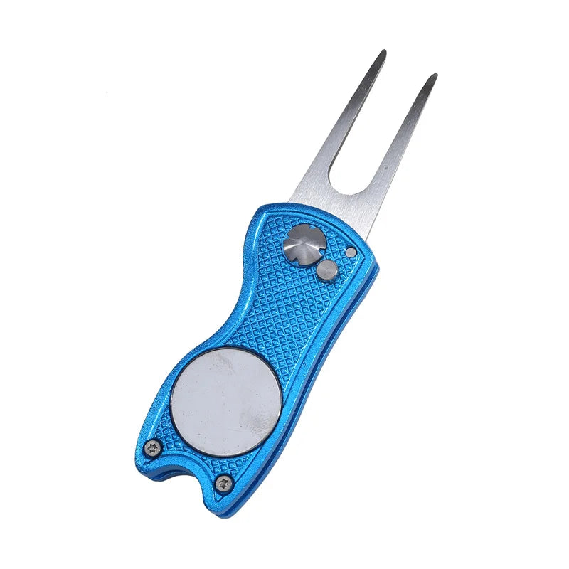Foldable Golf Divot Repair Tool — Golf Ball Pitch Groove Cleaner & Putting Green Training Aid Accessory