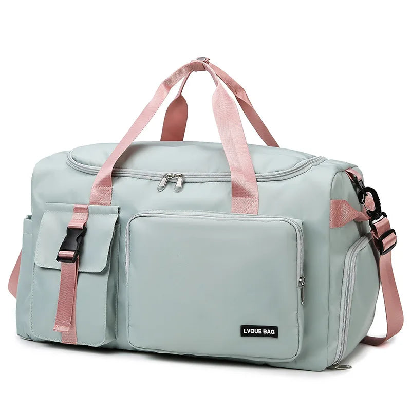 Women’s Sports Gym Bag – Dry & Wet Compartments Shoulder Crossbody Travel Duffel for Swimming, Fitness & Outdoor Use