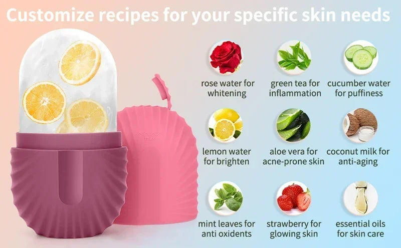 Ice Facial Roller Silicone Mold – Beauty Tool for Eye Puffiness, Pore Minimizing & Skin Massage