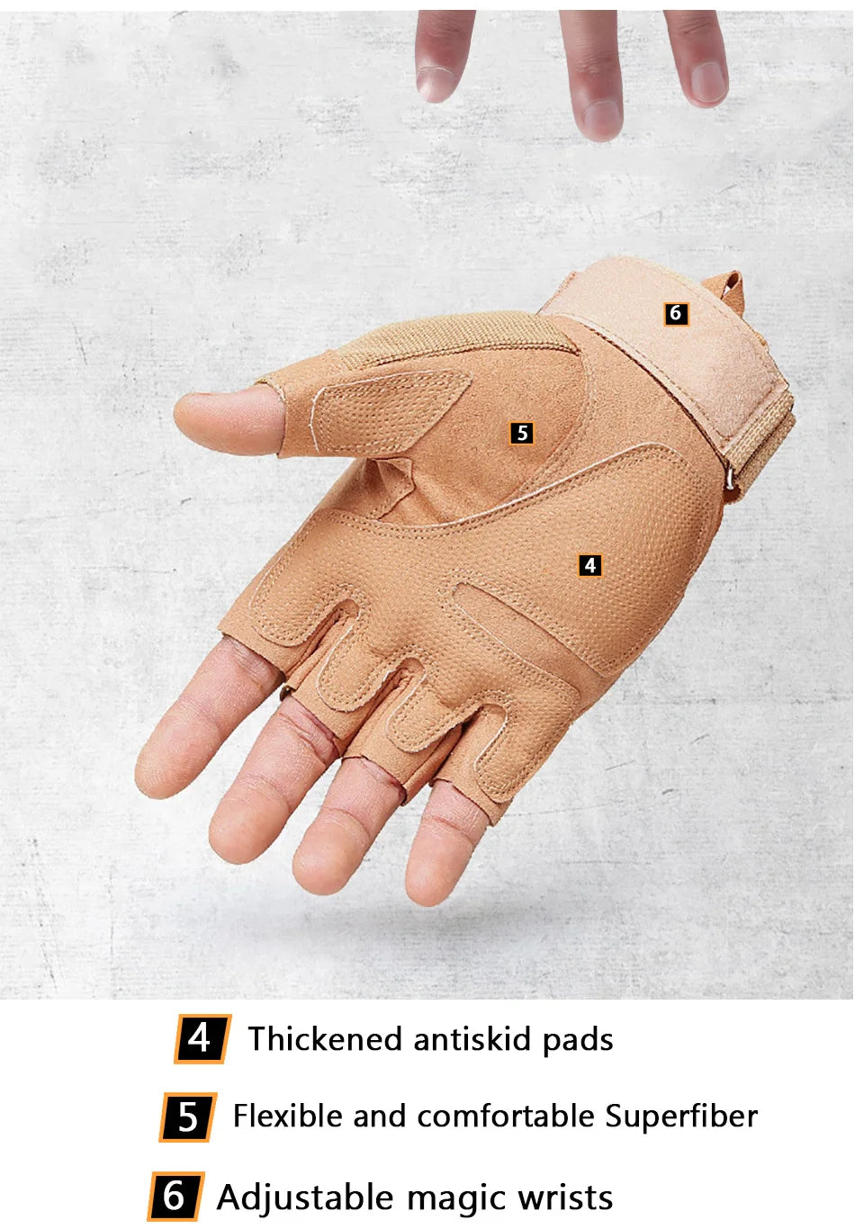 Tactical Hard Knuckle Half Finger Gloves – Men's Combat, Hunting, Shooting & Paintball Duty Fingerless Gloves