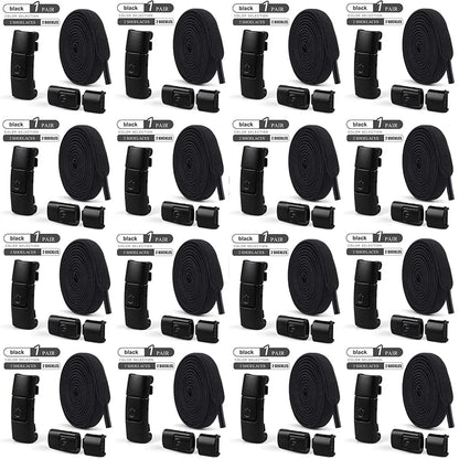 8mm No-Tie Elastic Shoelaces – Press Lock Flat Laces for Sneakers, Kids & Adults