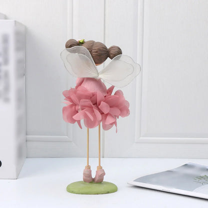 Muppet Flower Fairy Doll – Little Girl Elf Angel Ornament, Anime Cartoon Cloth Decoration for Home, Office & Cafe