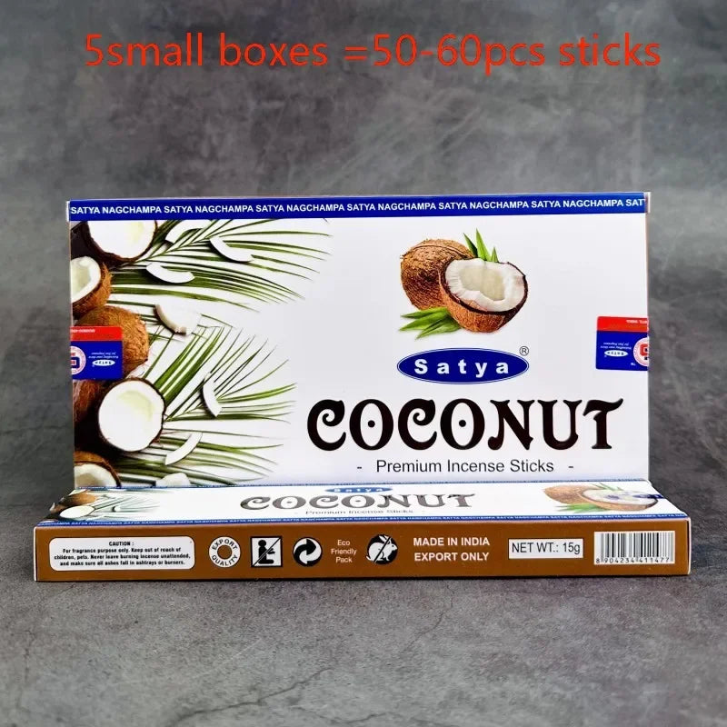 5BOX NAG Champa Indian Incense Set – Satya Handmade Sticks with 6 Aromatic Scents for Home & Meditation