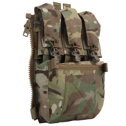 V5 FCPC Sport Vest Back Panel – Zippered Backplate with Expansion Bag & Triple Pouch for Airsoft Vest Plate Carrier Accessories