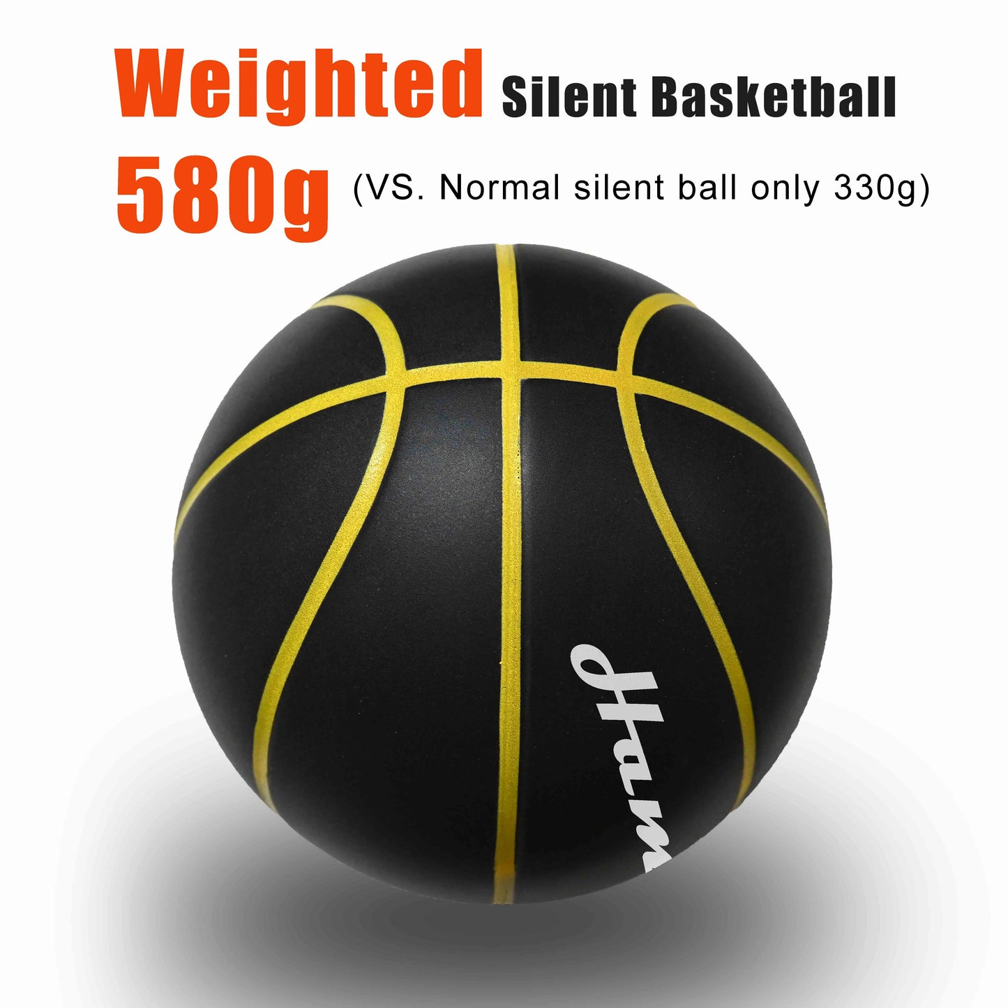 580G Silent Indoor Basketball – Noiseless Size 7 PU Foam Airless Ball with Quiet Bounce, 90% Real Feel