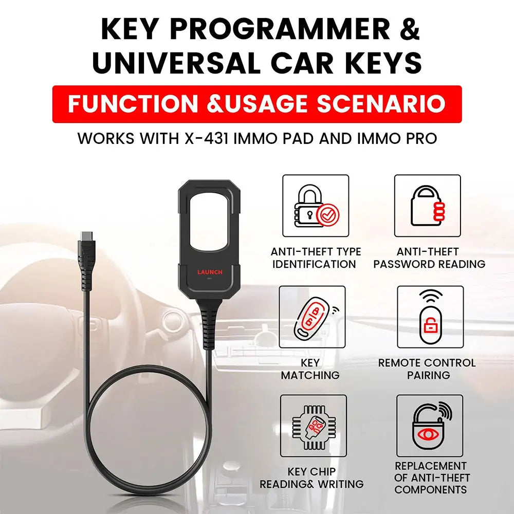 Launch X431 Key Programmer – Super Chip Universal Remote & Smart Key Maker for X-431 IMMO Elite, IMMO Plus & PAD V