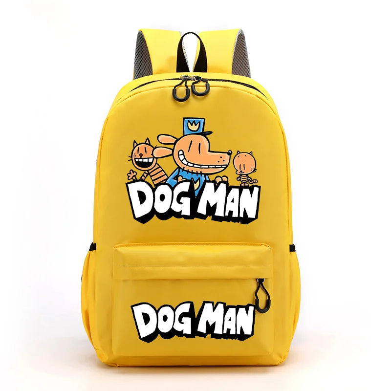 New Dog Man Kids Backpack — Large-Capacity Cartoon Schoolbag for Boys, Children’s School Supplies & Gifts