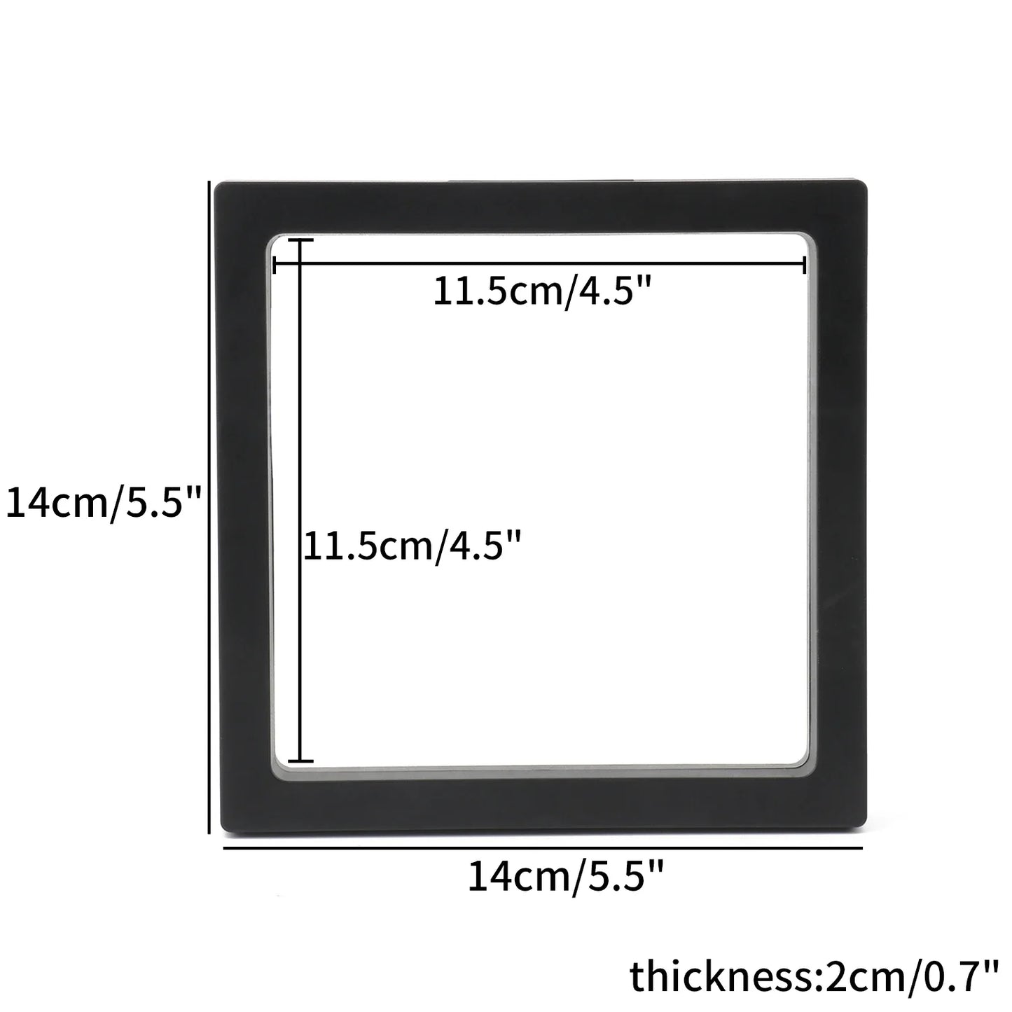 Black 3D Floating Display Case Frame – Free-Stand Suspension Membrane Jewelry Storage Box for Rings, Earrings & Necklaces