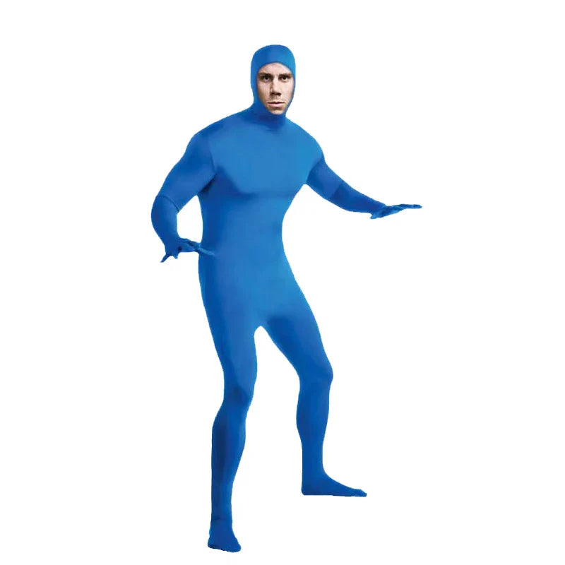 24PCS Zentai Invisible Jumpsuits – Skin-Tight Spandex Bodysuit Cosplay Costume for Halloween, Carnival & Stretch Full-Body Wear