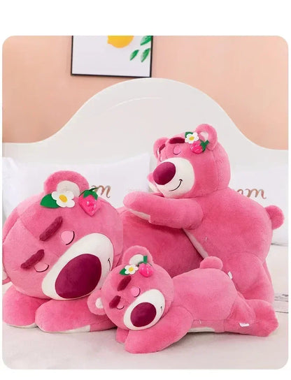 Disney Toy Story Lotso Plush – 90cm Cute Strawberry Bear Sofa Pillow, Stuffed Toy Gift for Kids and Girls