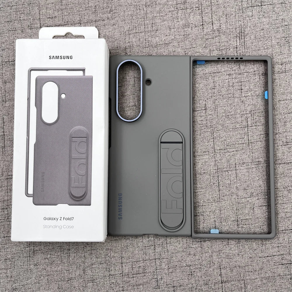 Luxury Standable Matte Silicone Phone Case for Samsung Galaxy Z Fold 6-7 – Skin Feel Full-Back Protective Cover