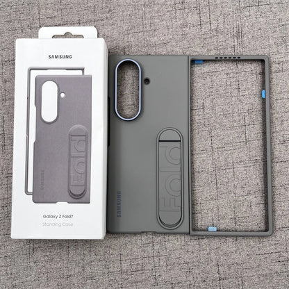 Luxury Standable Matte Silicone Phone Case for Samsung Galaxy Z Fold 6-7 – Skin Feel Full-Back Protective Cover