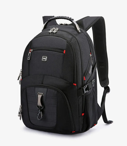 Swiss Multifunctional 17 Inch Laptop Backpack – Durable Travel Bag with USB Charging Port, Water-Resistant College Bookbag