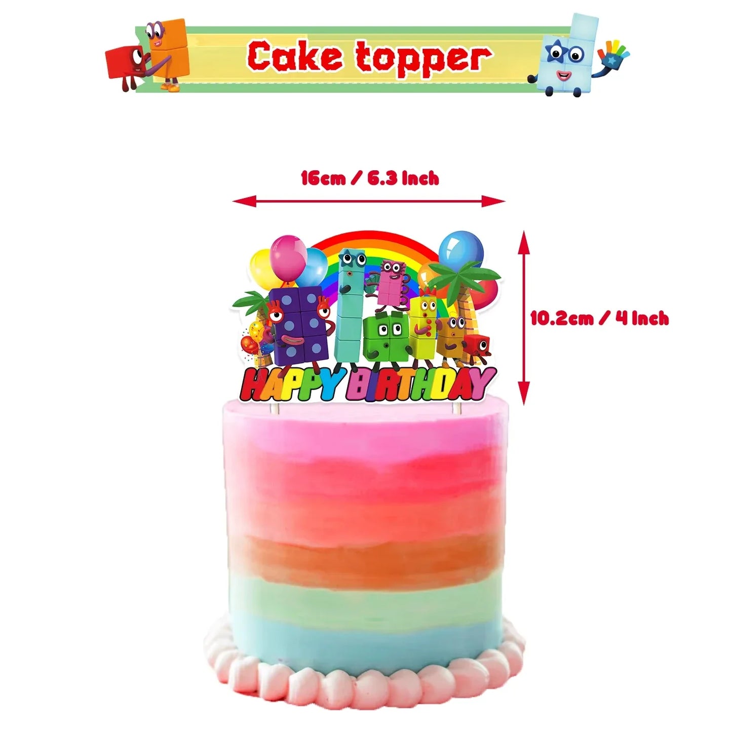 Number Birthday Building Blocks Party Decorations Set – Tablecloth, Banner, Balloons & Cake Topper for Kids & Baby Shower Supplies