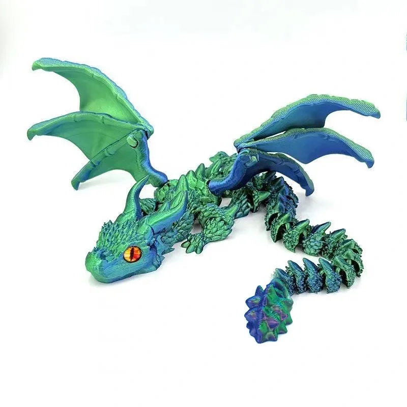 3D Printed Movable Dragon Fidget Toy – Rotatable Articulated Desktop Ornament & Gift for Kids & Adults