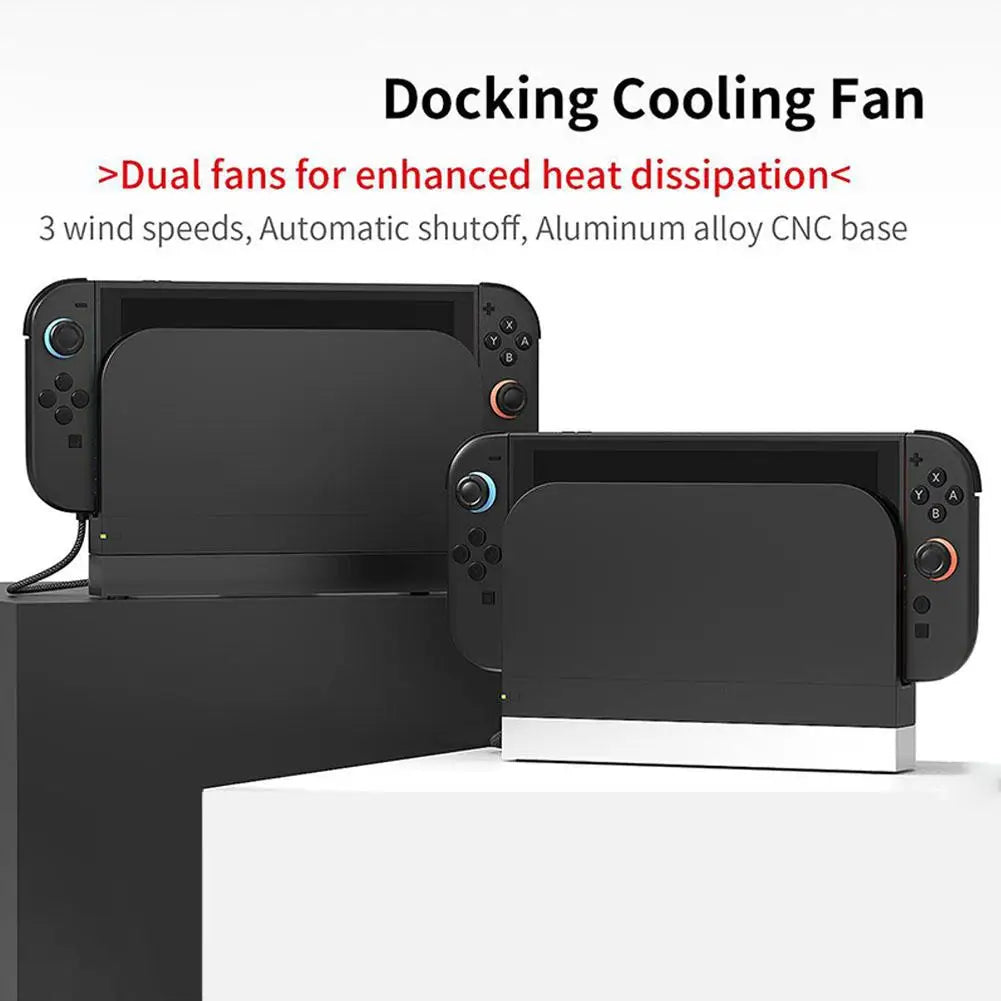 Universal Nintendo 2 Base with Cooling Fan — Dual-Fan Adjustable Heat Sink Docking Station with 3-Speed Wind Control