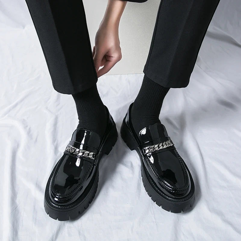 Men’s Classic Leather Dress Shoes - British Style Pointed Toe Business Wedding & Casual Footwear