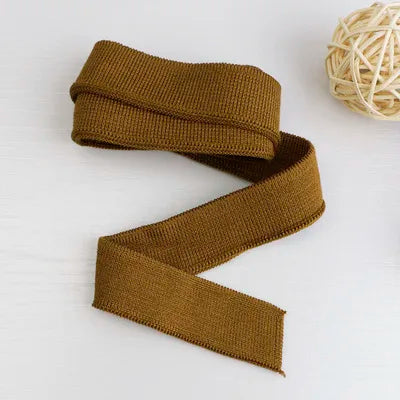 2CM Solid Color Ribbed Mercerized Cotton Knit – Soft T-Neck Short Cuffs with Elastic Edge