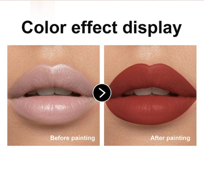 Deep Red Matte Lipstick – 8 Colors, Waterproof, Non-Stick Cup, Velvet Lip Balm, Dark Red Lipsticks for Easy Application