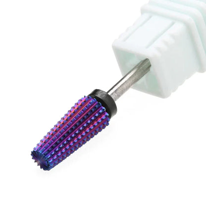 Purple 5-in-1 Tapered Carbide Nail Drill Bits - Milling Cutter for Manicure, Gel & Acrylic Removal, Nail Accessories Tool