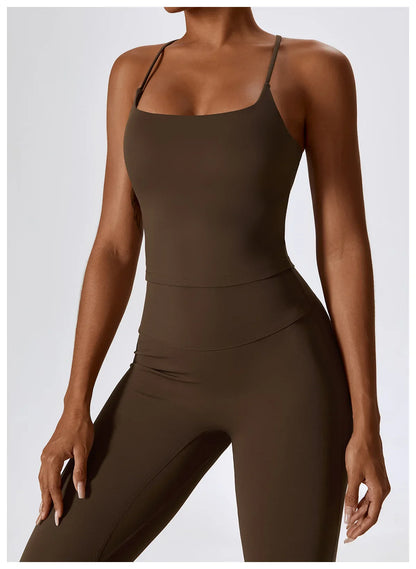 2PCS Seamless Women’s Yoga Set – Long Sleeve Crop Top & Leggings Workout Outfit, Athletic Gym Sportswear