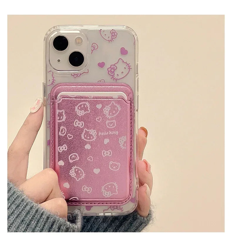 Hello Kitty MagSafe Wallet Case for iPhone 12–16 Pro Max – Cute Sanrio Magnetic Holder with Wireless Charging & Hard Cover