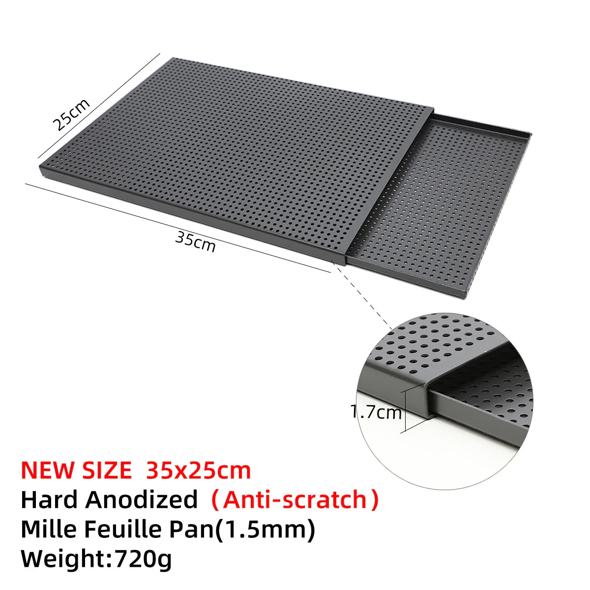 Puff Pastry Baking Tray – Rectangular Perforated Mille Feuille Pan for Oven & Bread