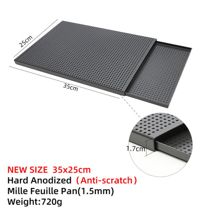 Puff Pastry Baking Tray – Rectangular Perforated Mille Feuille Pan for Oven & Bread