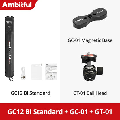Ambitful GC12 Gold Crow Flexible Photography Lighting - 2700K-6500K Portable LED Soft Light, Inflatable Air Light