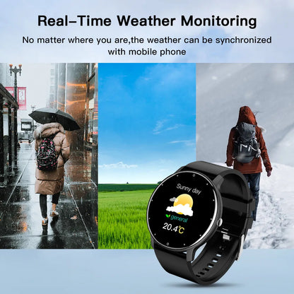 ZL02D Men’s Smart Watch - Full Touch Screen, Sport Fitness Tracker, IP68 Waterproof, Bluetooth, for Men and Women - Smartphone Compatible 2023