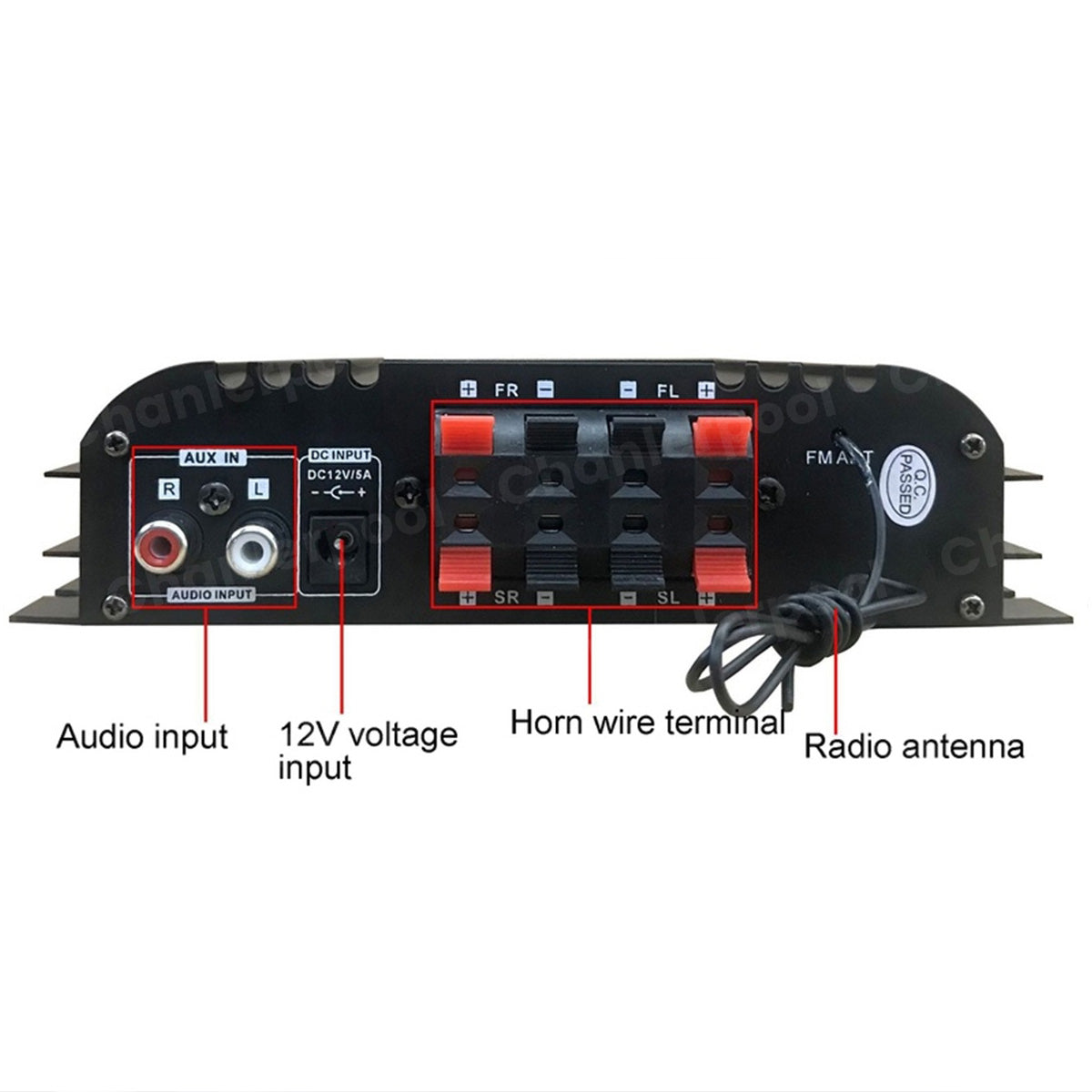 1600W Peak Power HiFi 4-Channel Digital Audio Amplifier – Bluetooth Karaoke Player with FM Radio & Remote Control