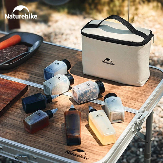 Naturehike Portable Camping Seasoning Jar Set - Liquid and Powder Spice Containers for BBQ and Picnic Cookware Supplies