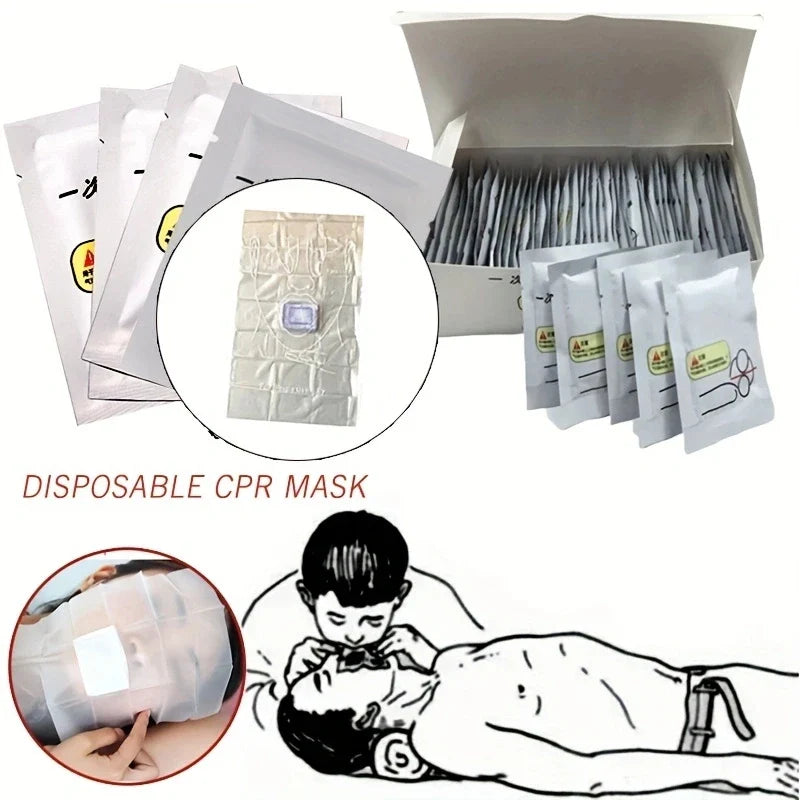 5-Pack Portable CPR Masks — Medical First Aid Breathing Resuscitator with One-Way Valve for Emergency Rescue