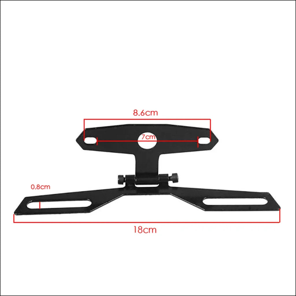 Motorcycle License Plate Bracket & Taillight Mount — Folding Number Plate Frame, Universal Motorbike Accessory
