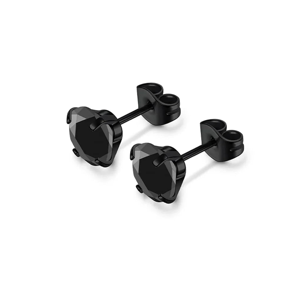 1–8 Pairs Stainless Steel Cubic Zirconia Stud Earrings Set – 6MM Unisex Minimalist Ear Piercing Jewelry for Men & Women