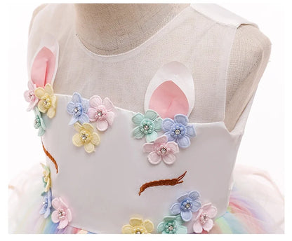 Baby Girls Unicorn Tutu Dress – Pastel Rainbow Princess Birthday & Halloween Costume