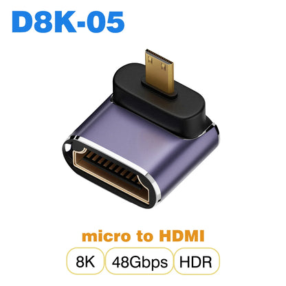 HDMI-Compatible Cable Adapter – Mini/Micro HDMI to HDMI 2.1 Converter, 48Gbps, 8K60Hz, 4K120Hz for PS4, PS5, Laptop, PC, Projector