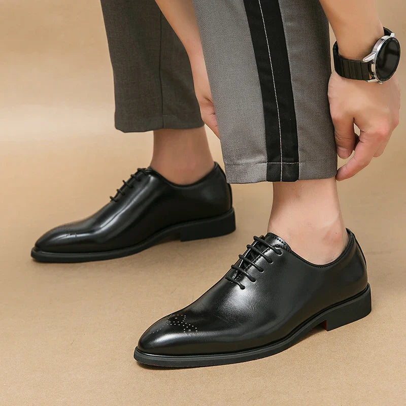 Luxury Men’s Leather Oxford Dress Shoes – High-Quality Gentleman Wedding & Office Shoes 2024