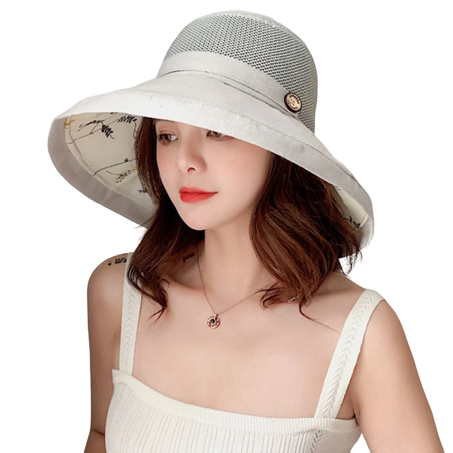 Women’s Foldable Sunshade Hat – Wide Brim UV-Resistant Hat for Travel, Camping, Fishing, Spring & Summer