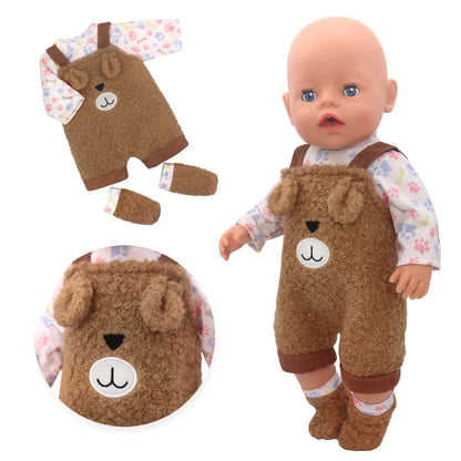 Baby Born Doll Clothes Set – Cute Jumpers, Rompers & Shoes for 13-18 Inch Newborn Dolls, Festival & Birthday Gift
