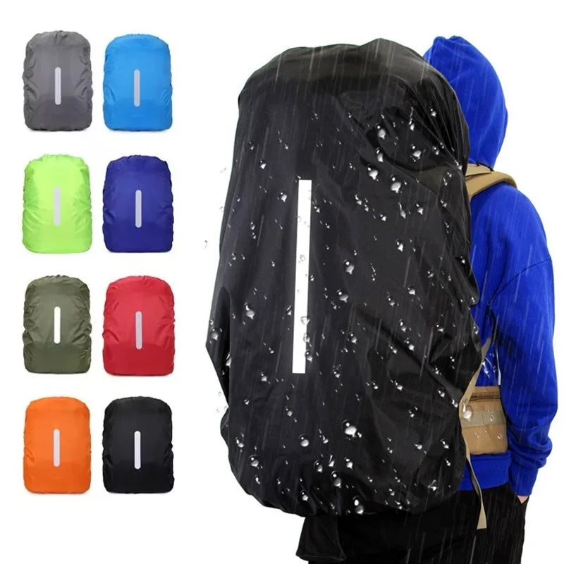 Reflective Waterproof Backpack Rain Cover 20-100L – Outdoor Safety Cover for Night Cycling, Hiking & Camping