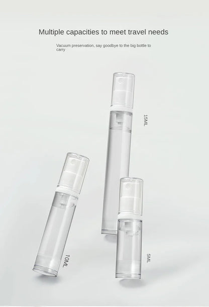 5-15ml Clear Refillable Airless Pump Bottle Set – Travel Cream, Lotion & Spray Containers for Toiletries