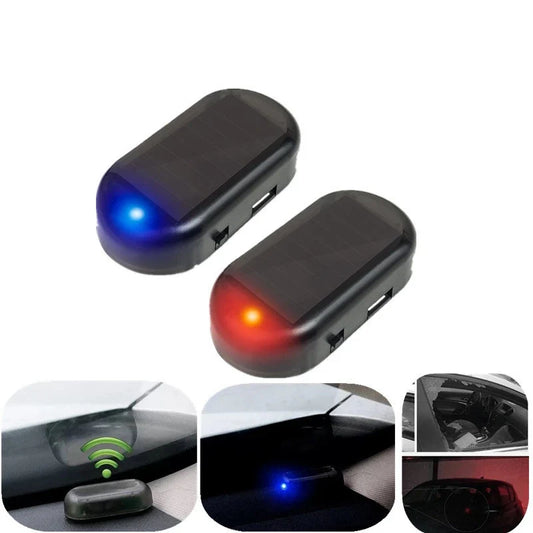 Solar Powered Car Security LED Light – Fake Dummy Alarm Flashing Anti-Theft Warning Lamp Wireless Car Protection Accessory