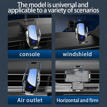 Car Magnetic Cell Phone Holder & Wireless Charger - 360° Rotatable Mount for iPhone 14, Xiaomi, GPS Support
