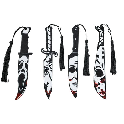 Horror Movie Fan Bookmark — Knife-Shaped Acrylic Bookmark with Tassel for Study & Reading