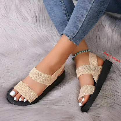 Women’s Slingback Wedge Sandals – Lightweight Summer Slides with Thick Sole Roman Style Slippers